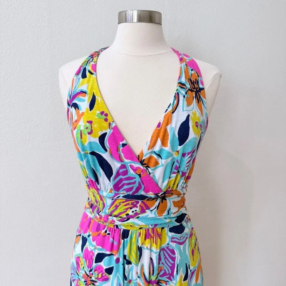 Lilly Pulitzer Amada Maxi Dress Besame Mucho XL RARE Bow Hemmed - Picture 3 of 10